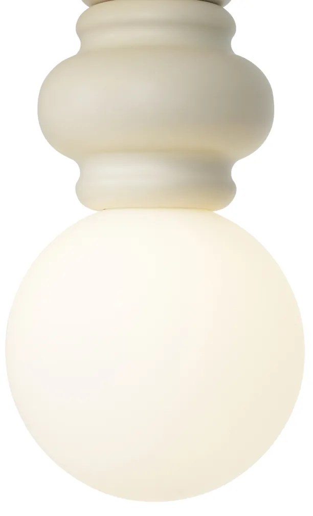 Candeeiro Pendente Retro Bege com Vidro Mate - Fedde