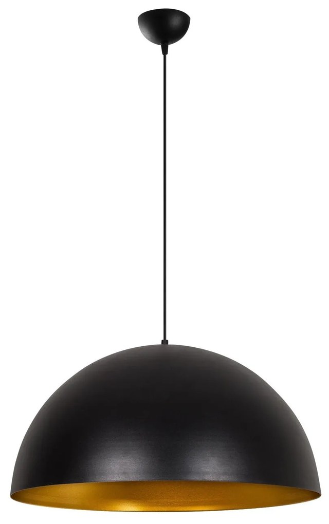 Candeeiro Suspenso Sivani – Preto e Dourado – Diâmetro 60 cm, Altura 1