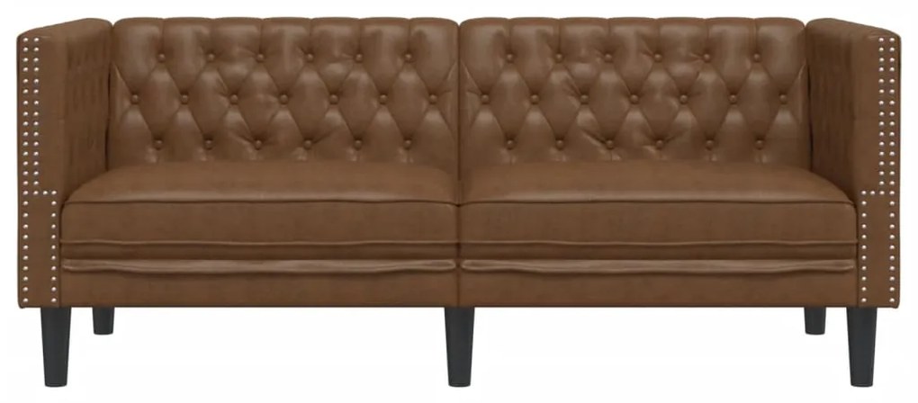 Sofá chesterfield 2 lugares camurça artificial castanho