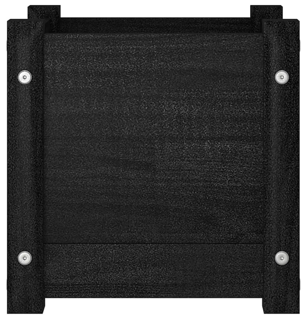 Vaso/floreira de jardim 31x31x31 cm pinho maciço preto