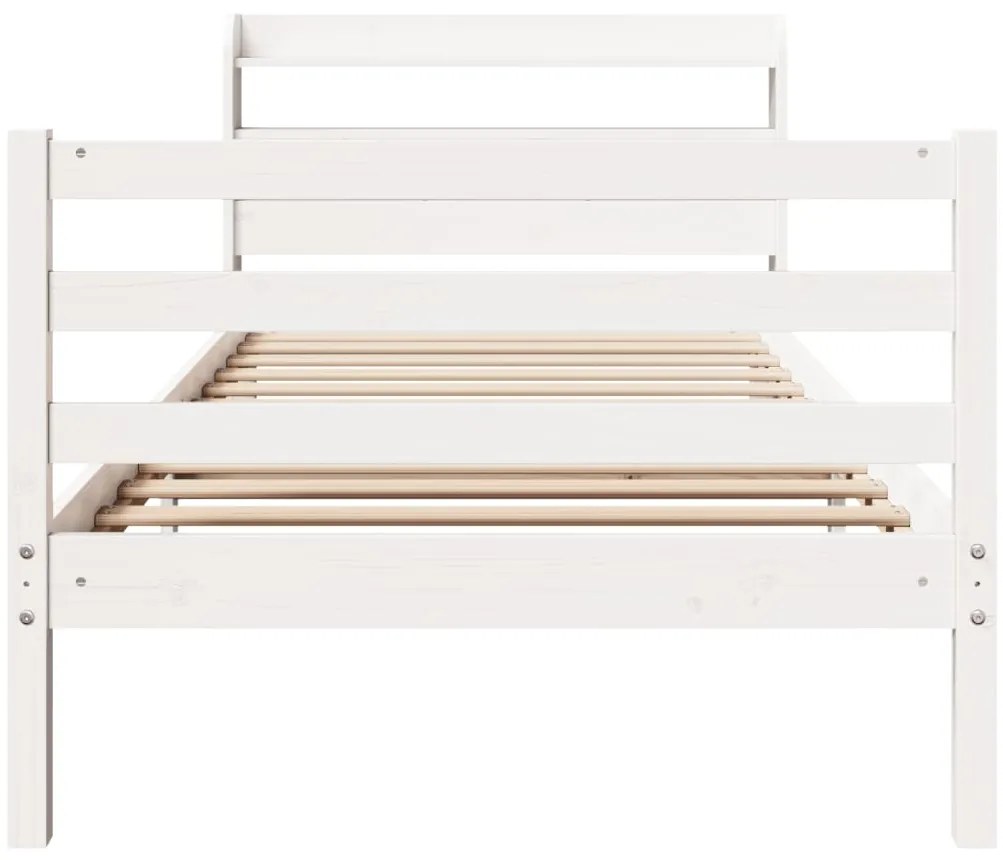 Estrutura de cama c/ cabeceira sem colchão 90x200 cm branco