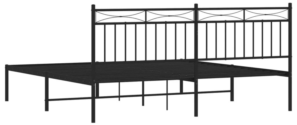Estrutura de cama em metal com cabeceira 180x200 cm preto