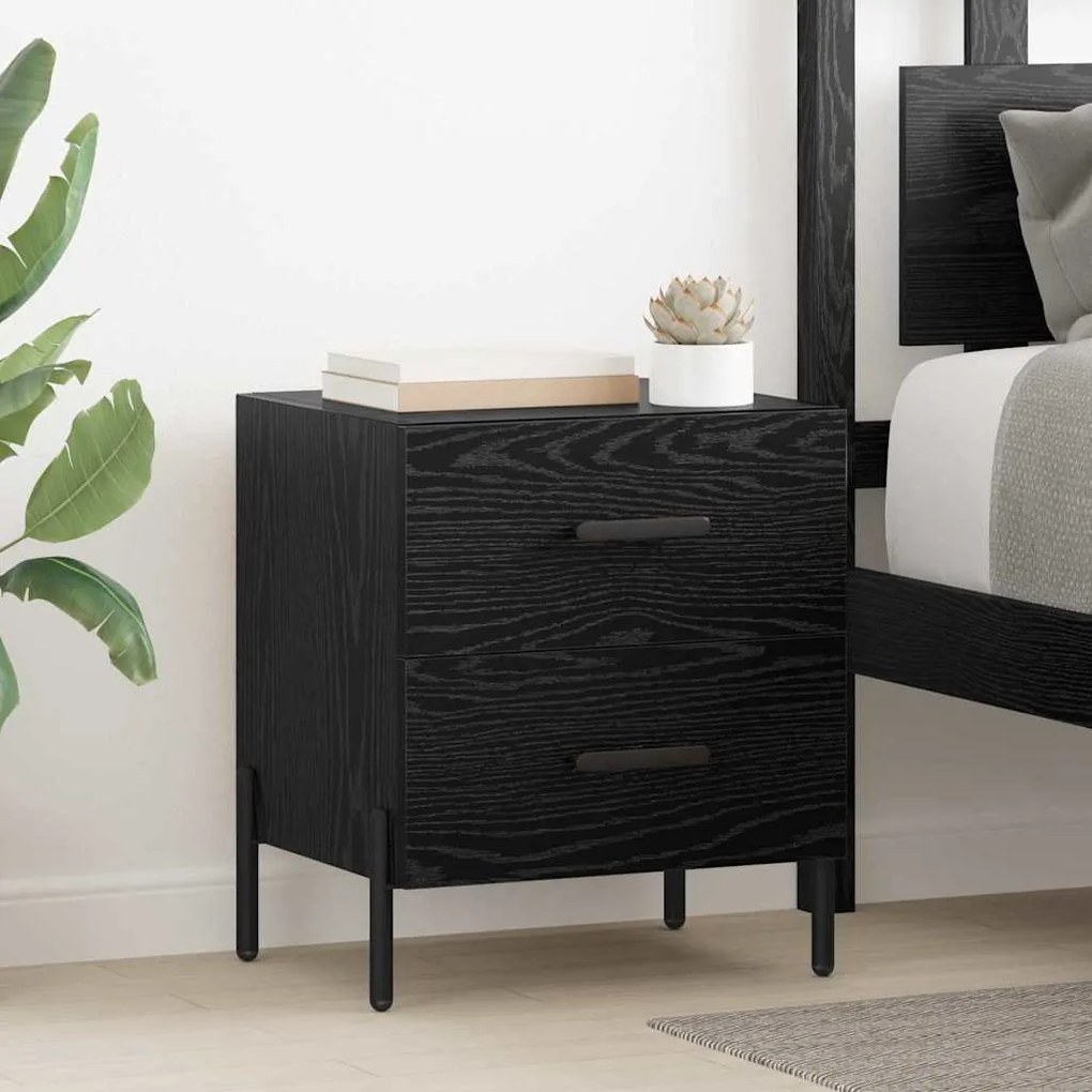 vidaXL Armário de Cabeceira 2 pcs Carvalho preto 40 x 35 x 47,5 cm