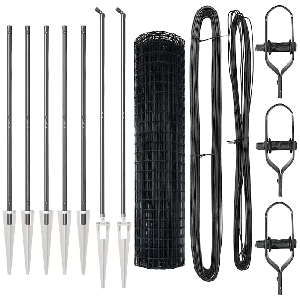 <strong> Cerca Euro</strong> com 7 Postes de Espeto 1,4 x 10 m em Aço