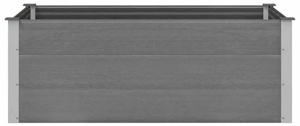 Canteiro elevado para jardim WPC 150x100x54 cm cinzento