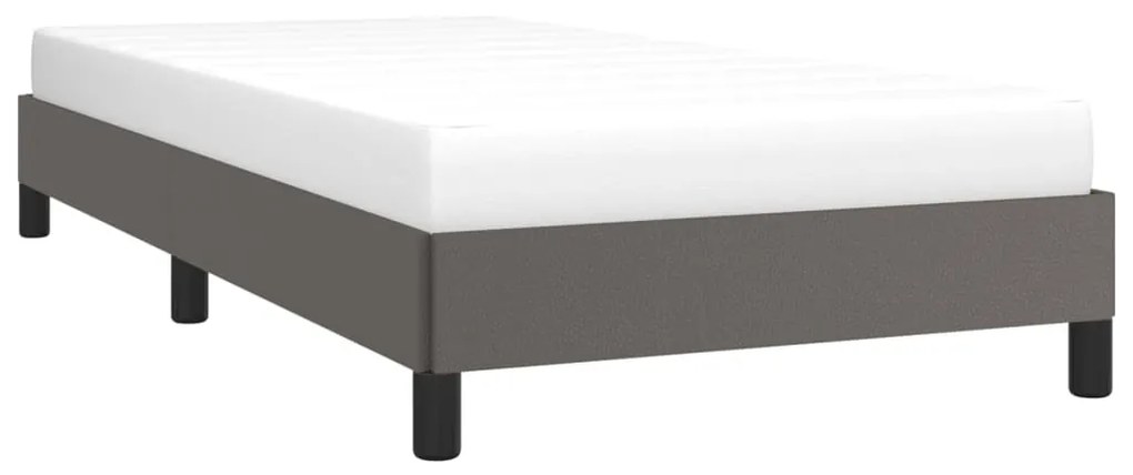 Estrutura de cama 100x200 cm couro artificial cinzento