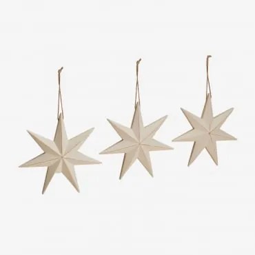 Conjunto De 3 Enfeites De Natal Em Mdf Perg Crema & 20 X 20 Cm - Sklum