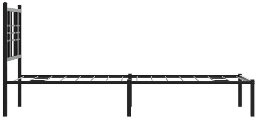 Estrutura de cama metal s/ colchão c/ cabeceira 75x190 cm preto