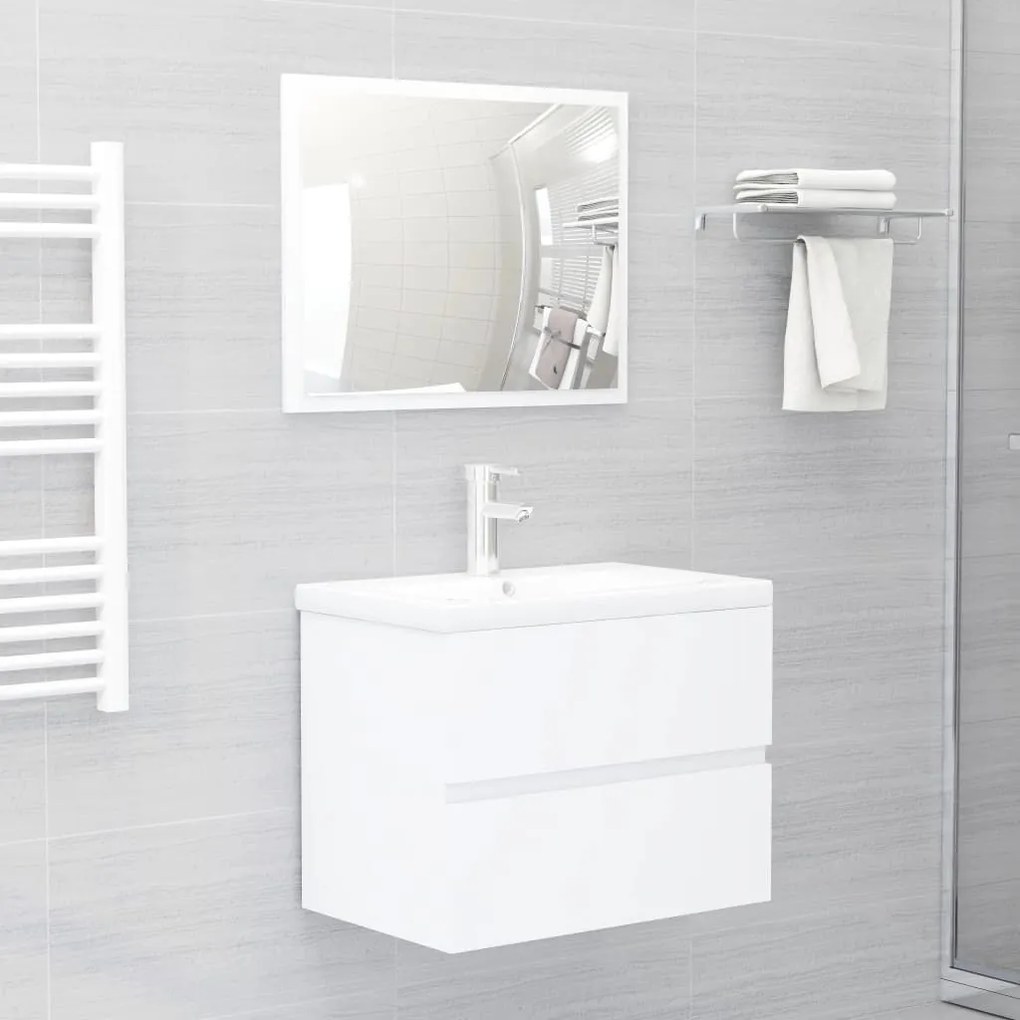 804872 vidaXL 2 pcs conjunto de móveis de casa de banho contraplacado branco