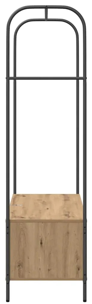 Cabide de Roupas com Prateleiras em Carvalho Artesanal 100x44x160 cm