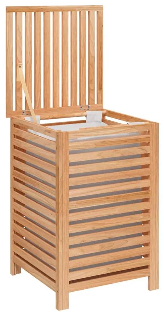 Cesto para roupa suja 45x45x65 cm madeira de nogueira maciça