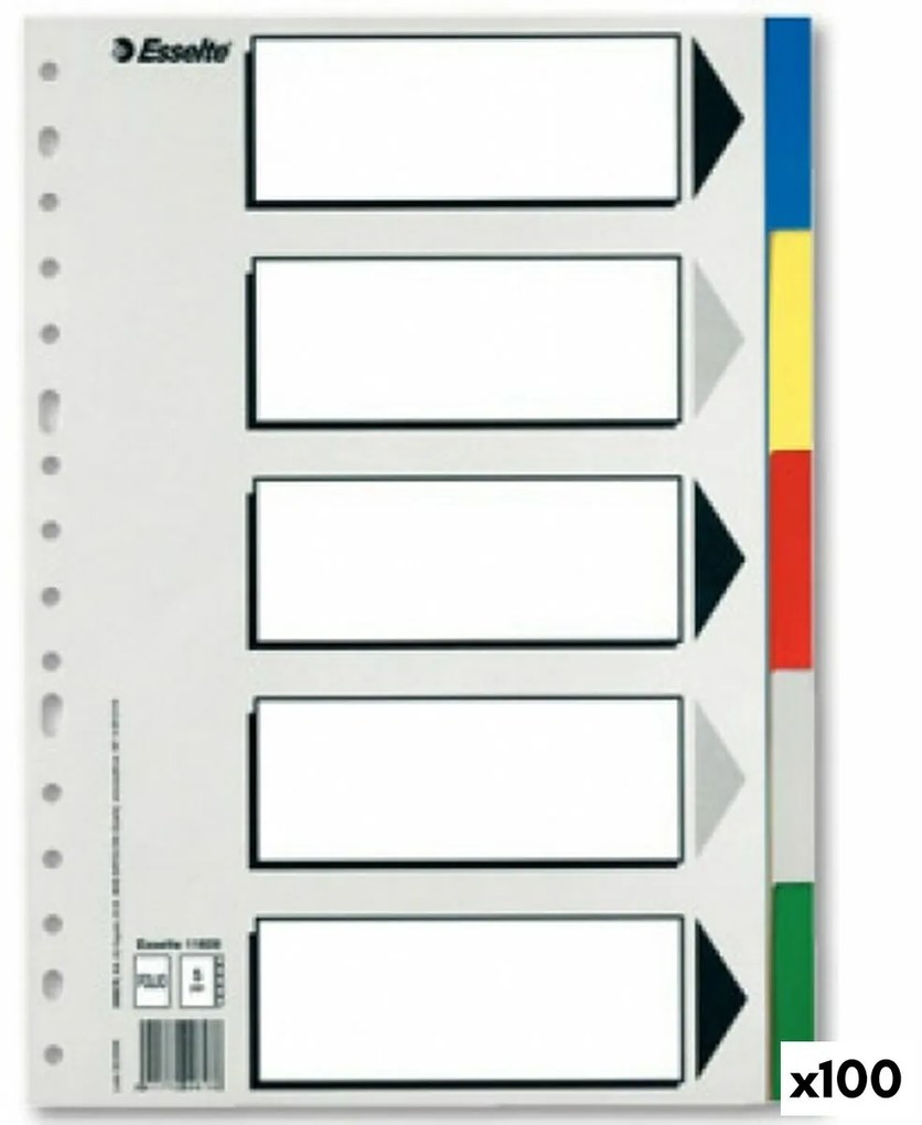 Separadores Esselte 5 Folhas Multicolor Din A4 (100 Unidades)