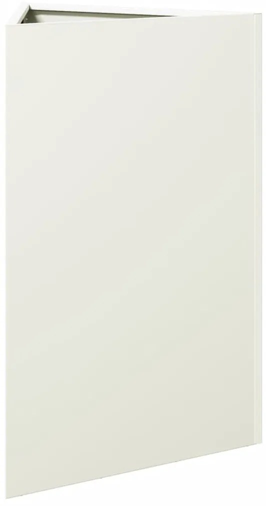 Vaso/floreira de jardim triangular 2 pcs 50x43x75 cm aço branco