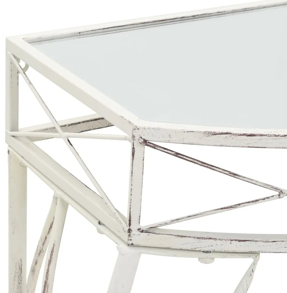 Mesa de apoio estilo francês 82x39x76 cm metal branco