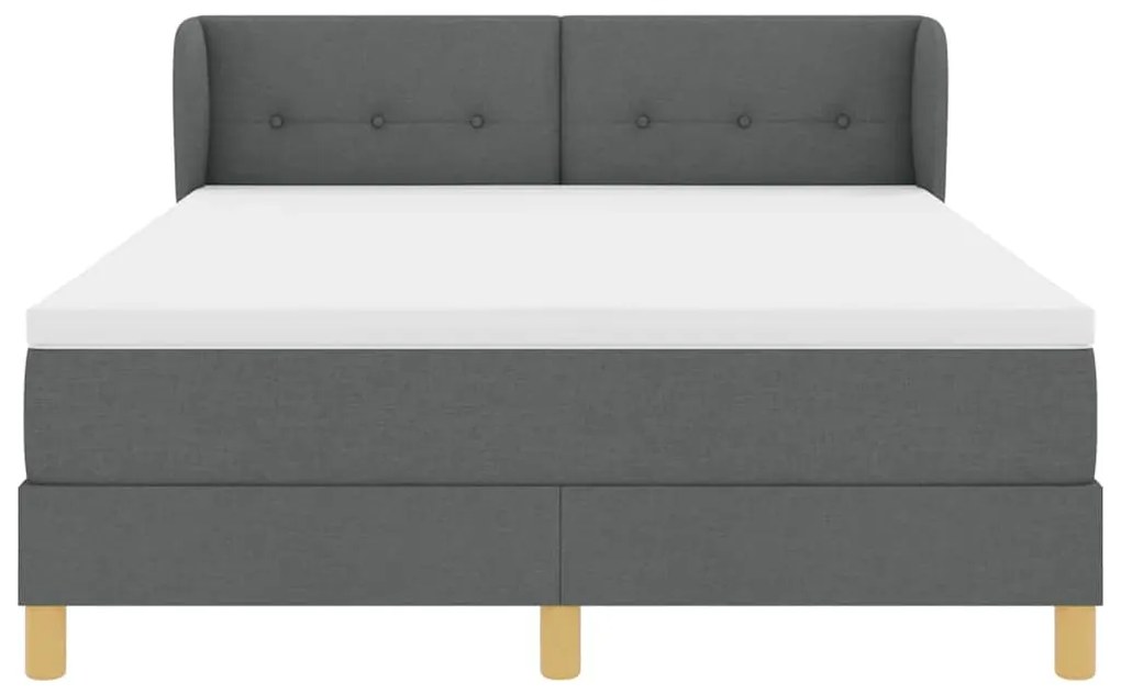 Cama Box Spring com Colchão em Cinza Escuro, 160x200 cm de Tecido