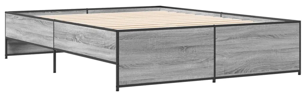 Estrutura de cama 140x200 cm derivados de madeira/metal