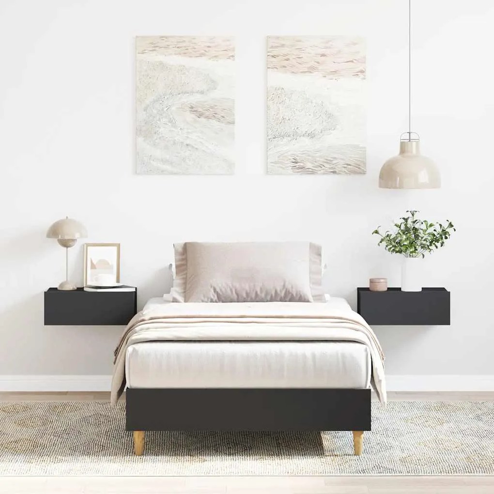 vidaXL Estrutura cama s/ colchão 90x190 cm derivados de madeira preto