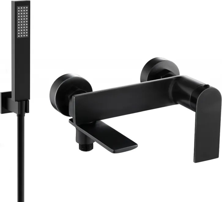 Mexen Zero R02 bateria de banheira com conjunto de chuveiro, preta - 7113R02-70