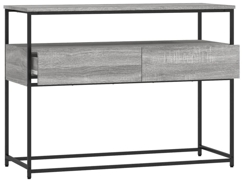 Mesa consola 100x40x75 cm derivados de madeira cinzento sonoma