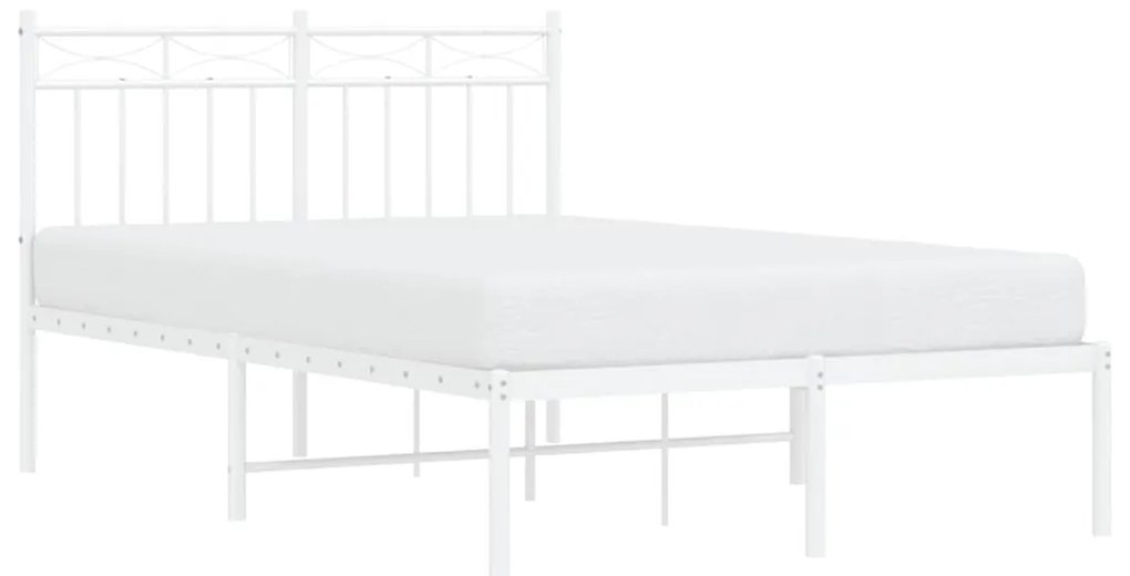 Estrutura de cama com cabeceira 120x200 cm metal branco