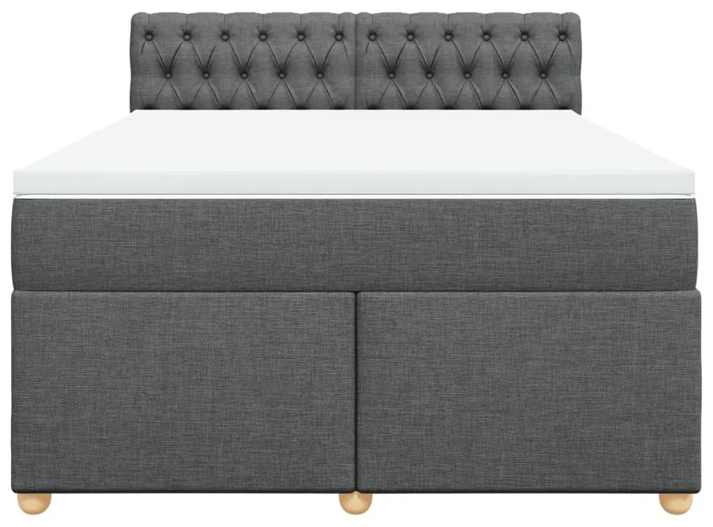 Cama com molas/colchão 140x200 cm tecido cinzento-escuro