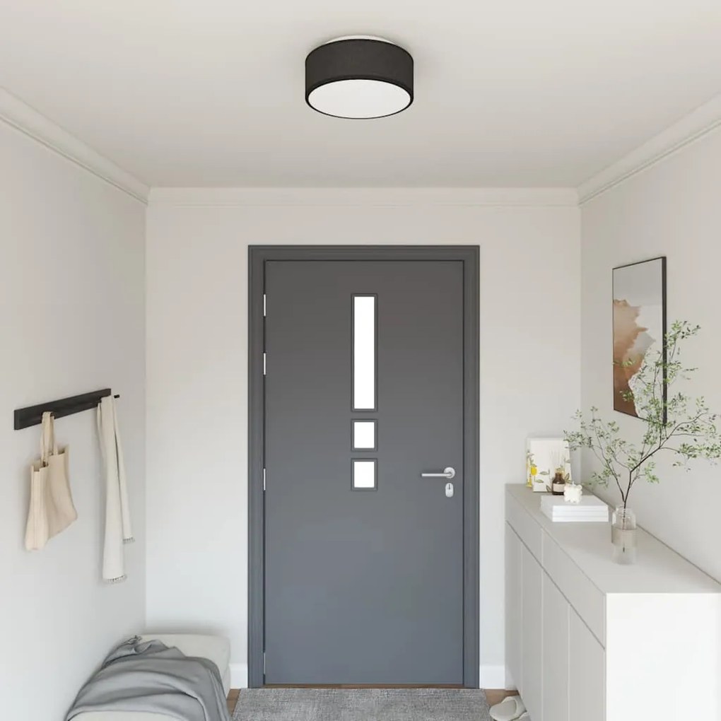 vidaXL Lâmpada de teto com holofotes Preto 30 x 30 x 13,5 cm tecido