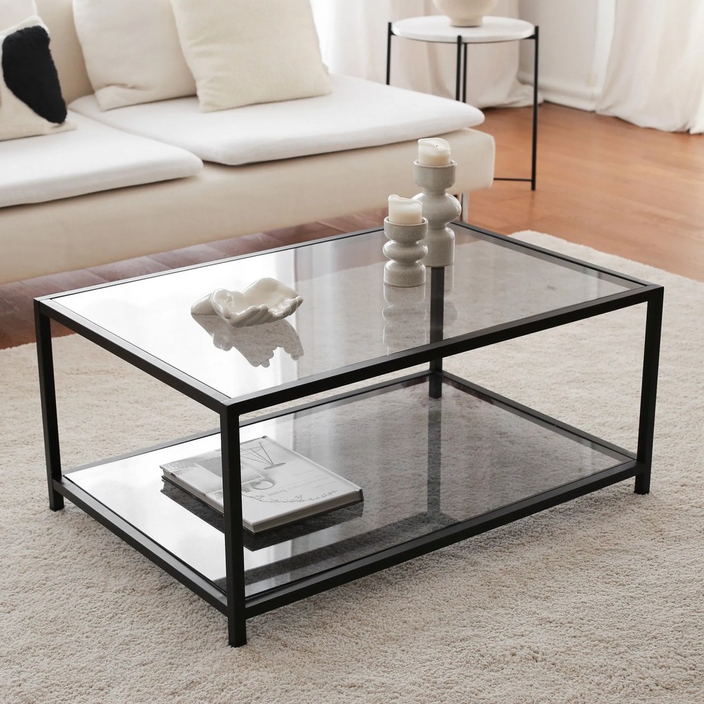 Mesa de Café Astro - Preto Fumado - 90x40x60 cm