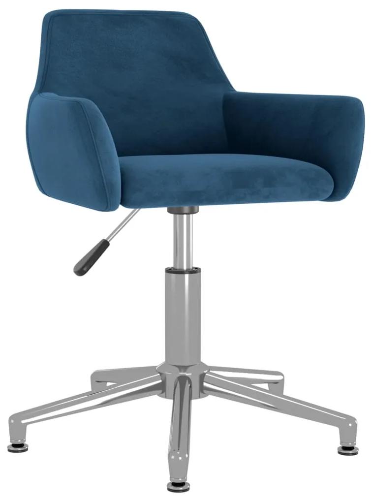 3092730 vidaXL Cadeira de escritório giratória veludo azul