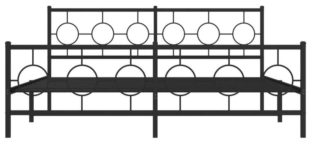 Estrutura de cama com cabeceira e pés 183x213 cm metal preto