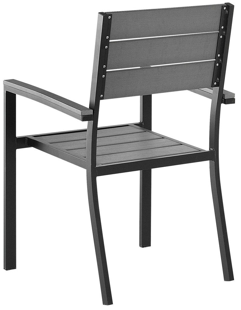 Conjunto de 4 cadeiras de jardim em cinzento escuro PRATO Beliani