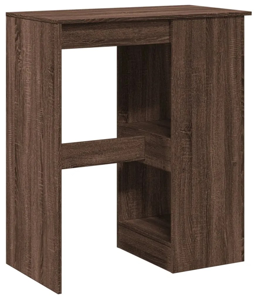 Mesa de bar com prateleiras derivados madeira carvalho castanho