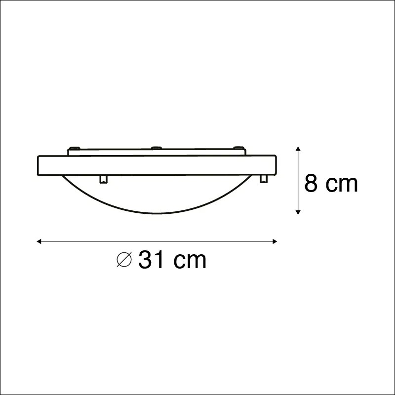 LED Candeeiro de teto inteligente preto 31 cm com WiFi A60 IP44 - Yuma Moderno