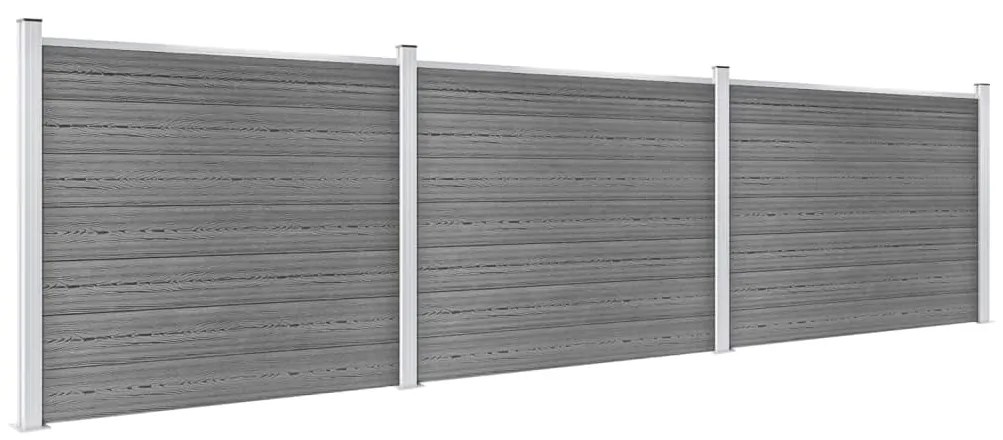 Conjunto painel de cerca 526x146 cm WPC cinzento