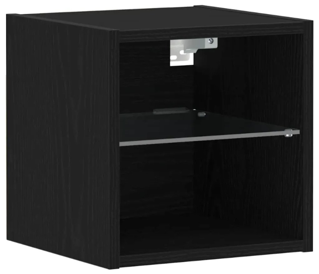 Armário para TV LED 2 pcs Carvalho Preto 30x28,5x30 cm Madeira Técnica