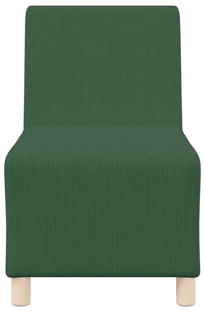 Poltrona sem braços 55 cm tecido corduroy verde selva