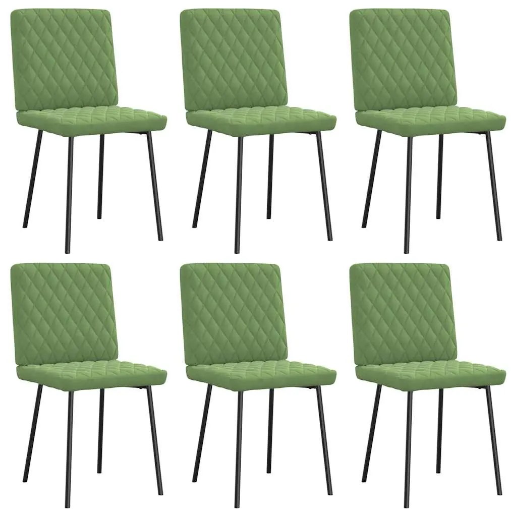 Cadeiras de jantar 6 pcs veludo verde-claro