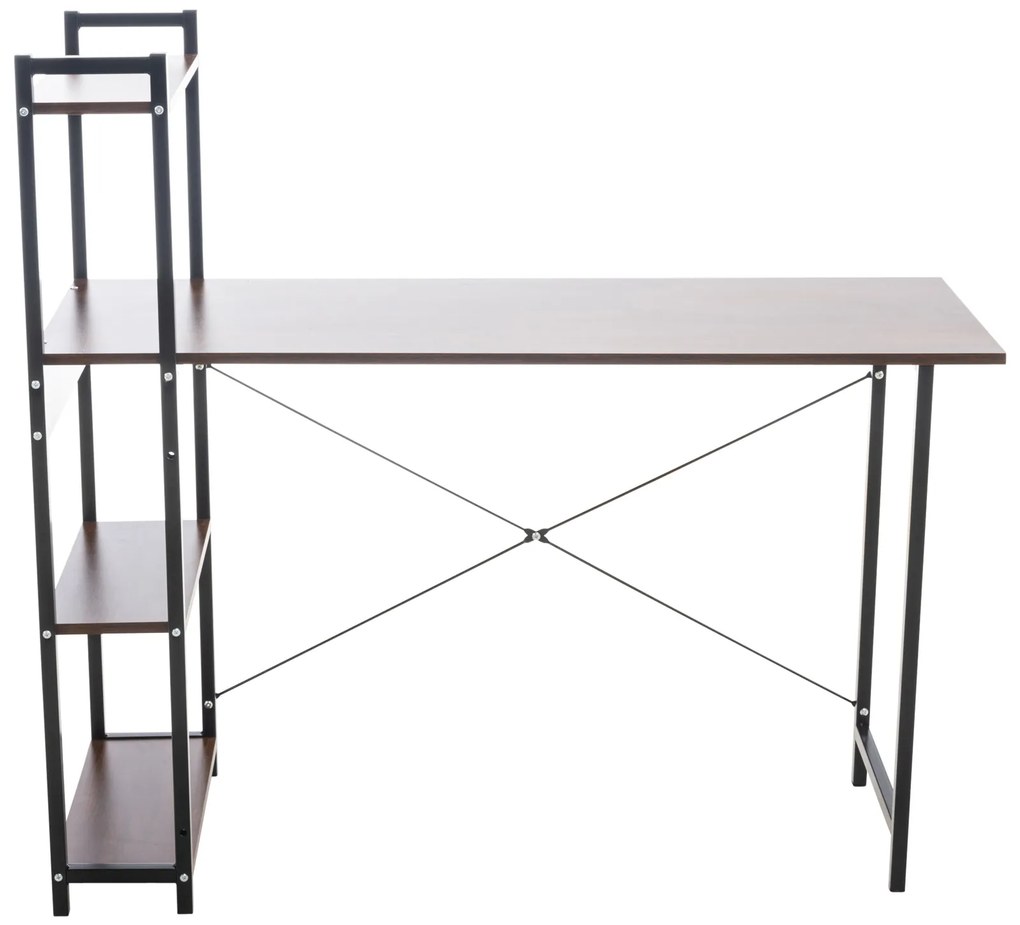 Secretária com prateleiras laterais Poe 120 x 111 x 44 cm Cor Nogueira