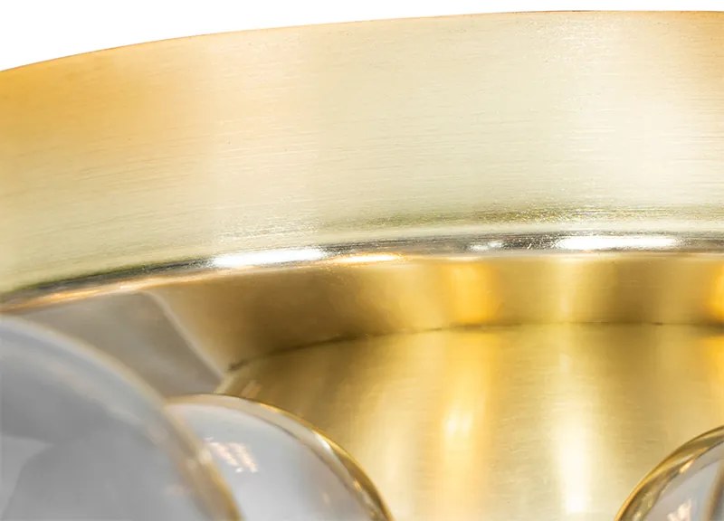 Candeeiro de teto design latão com vidro fumê 4 luzes - Explode Design