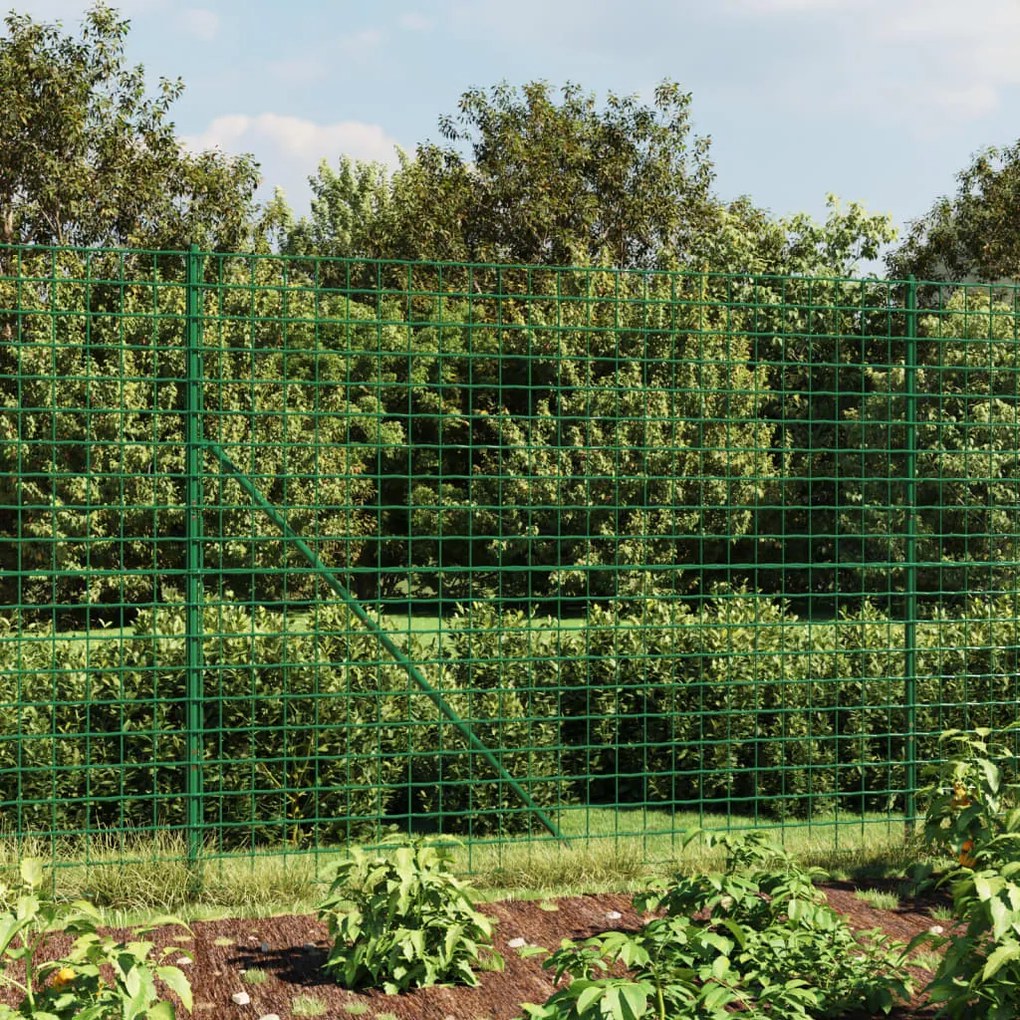Cerca de malha de arame com flange 1,6x25 m verde