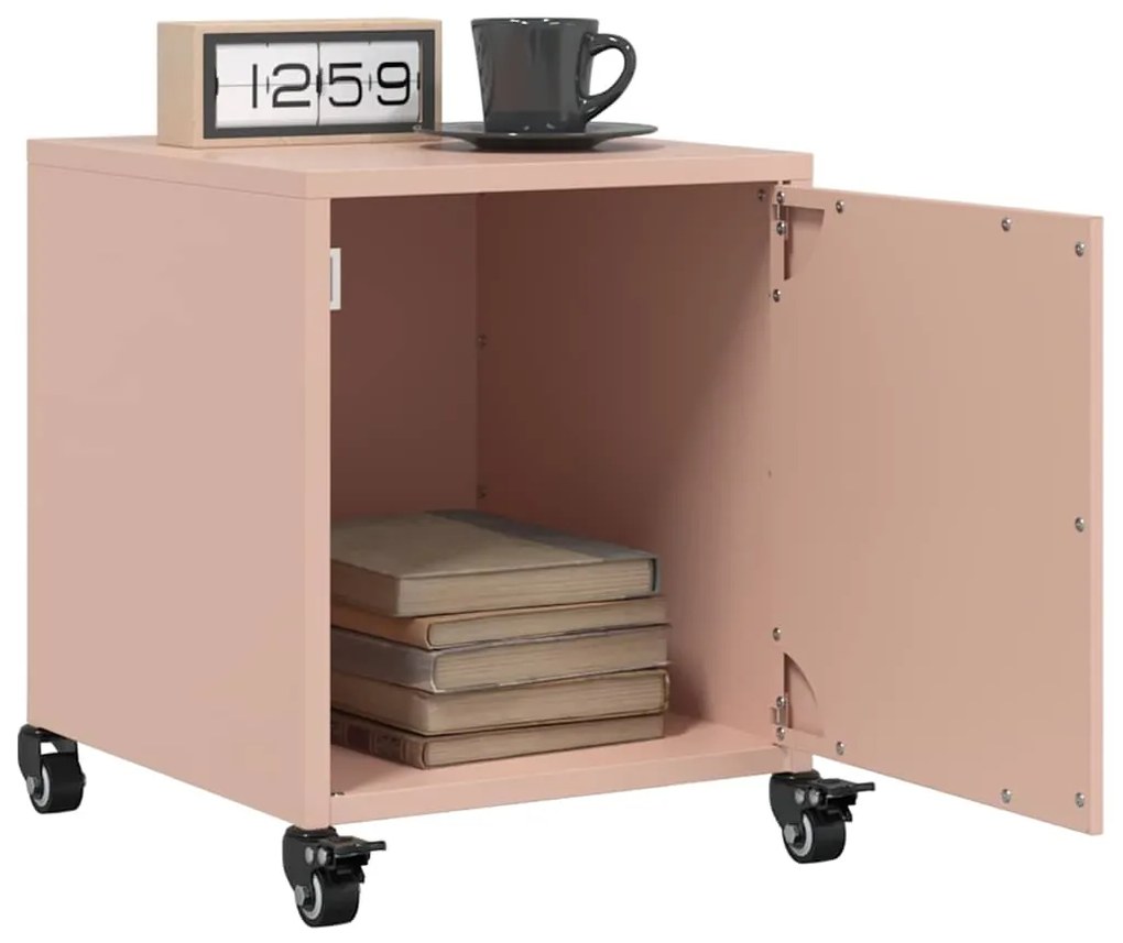 Mesa de cabeceira 36x38,5x43,5 cm aço rosa