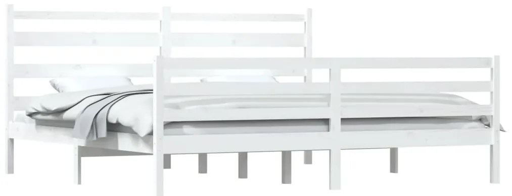Estrutura de cama 200x200 cm pinho maciço branco