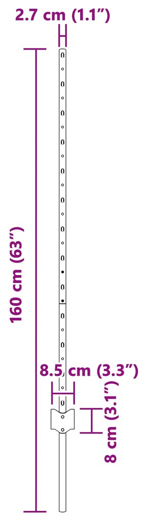 Postes de Cerca 44 pcs U-Channel Verde 160 cm Aço