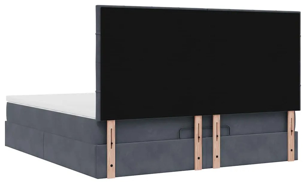 Estrutura cama otomana colchões 160x200 cm cinzento escuro