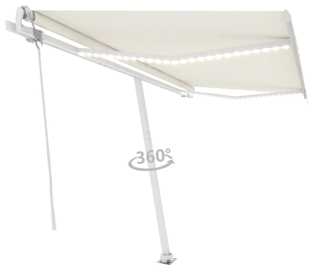 Toldo automático com LED e sensor de vento 450x300 cm cor creme