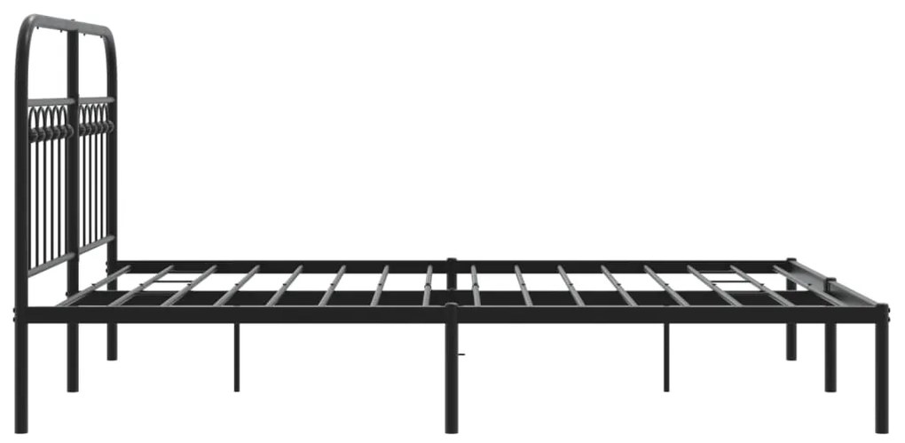 Estrutura de cama com cabeceira 140x200 cm metal preto