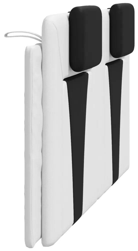 Almofadão de cabeceira 160 cm couro artificial branco e preto