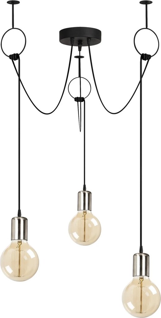 Candeeiro Chandelier Sirin – Preto Níquel – Diâmetro 80 cm x Altura 11