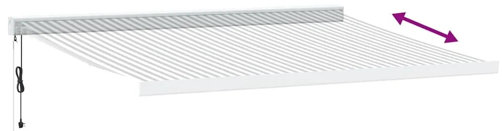 Toldo retrátil 4,5x3 m tecido e alumínio antracite e branco