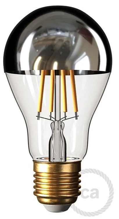 Silver half sphere Drop A60 LED light bulb 7W E27 2700K Dimmable