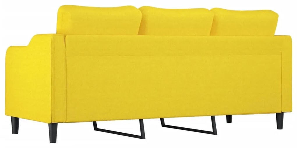 Sofá de 3 lugares 180 cm tecido amarelo-claro